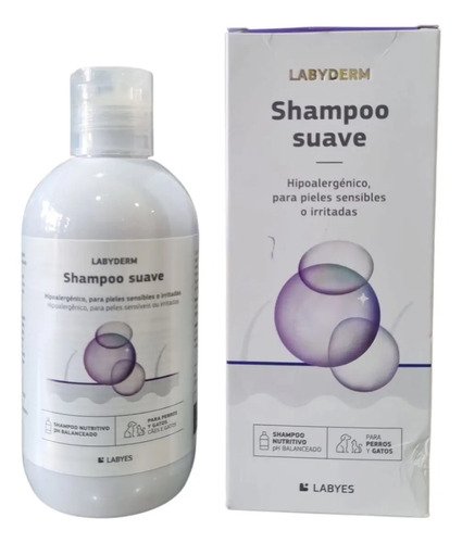 Shampoo Labyes Labyderm 220ml Hipoalergénico Para Perros Y Gatos Natural