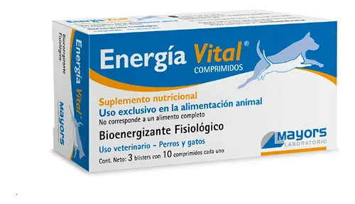 Energía Vital Suplemento 30 Comp Caninos Y Felinos