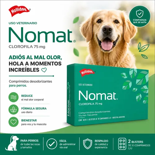 Nomat Perro X20 Comp Mal Aliento Olor Corporal Gases Verde Claro - Image 6