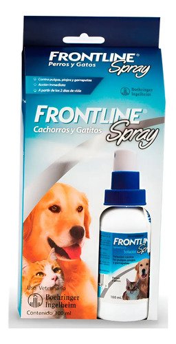 Spray Antipulgas Perros Gatos Garrapaticida Frontline 100ml Azul