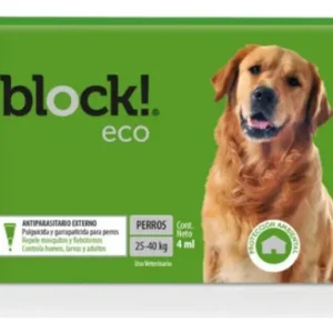 Pipeta Perros Block Eco 25 A 40kg Pulgas Garrapatas Ambiente Verde