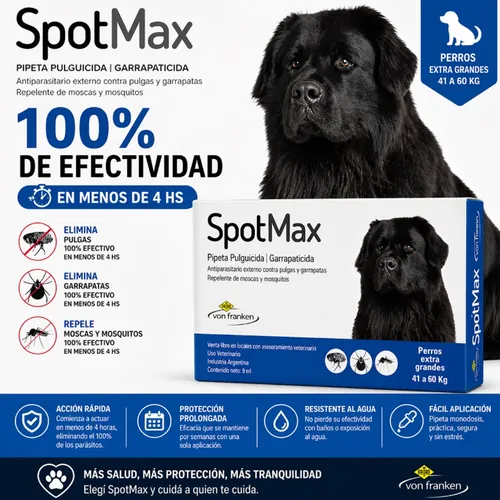 Pipeta Spotmax Perros 41 A 60kg Pulgas Garrapatas Mosquitos Blanco - Image 2