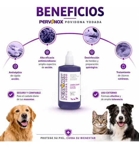Pervinox 120ml Desinfectante Antiséptico Perro Gato Heridas Pervinox Solucion 120ml - Image 2