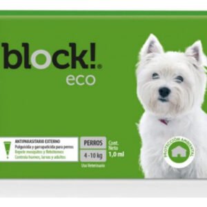 Pipeta Perros Block Eco 4 A 10kg Pulgas Garrapatas Ambiente Verde