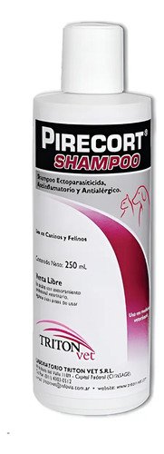 Shampoo Pirecort Triton Antipulgas Garrapatas Perros Y Gatos Neutro