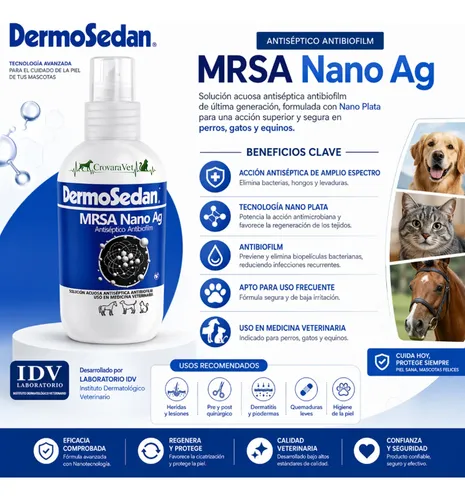 Dermosedan Spray Nano Ag Perros Gatos Dermatitis Herida Piel Blanco - Image 4