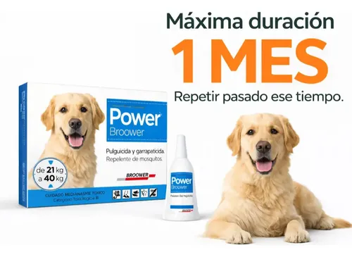 Pipeta Para Perros Grandes Power Ultra 21 A 40 Kg Pack X3 Azul - Image 3