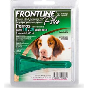 Pipeta Frontline Plus Perros 10 A 20 Kg Pulgas Garrapatas Verde Claro