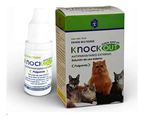Pipeta Antipulgas Para Gatos Multidosis 10ml Knock Out Agua