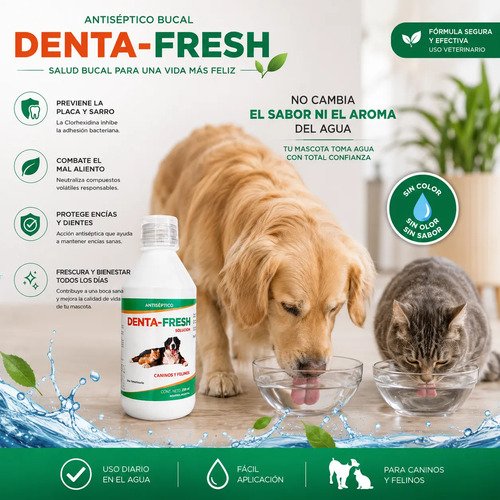 Denta Fresh Enjuague Bucal Higiene Perros Gatos 250ml Pollo - Image 5