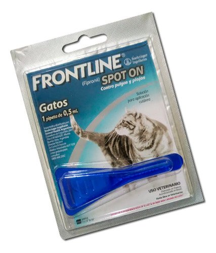 Pipeta Para Gatos Frontline Spot On Elimina Pulgas Piojos X4 Azul - Image 2
