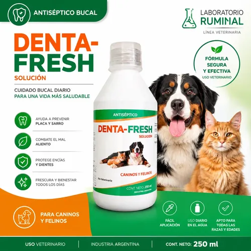 Denta Fresh Enjuague Bucal Higiene Perros Gatos 250ml Pollo - Image 2