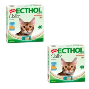 Pack 2 Collar Antiparasitario Ecthol 40 Cm Gatos Holliday. Verde Claro