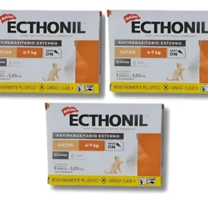 Pipeta Para Gatos Ecthonil 4-7 Kg Antiparasitario Externo X3 Agua