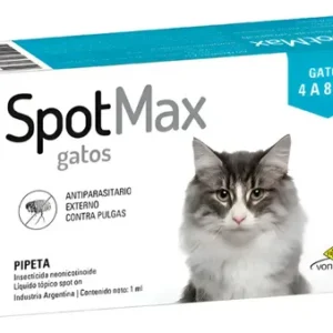 Pipeta Spotmax Gatos 4kg A 8kg Pulgas Garrapatas Mosquitos Azul
