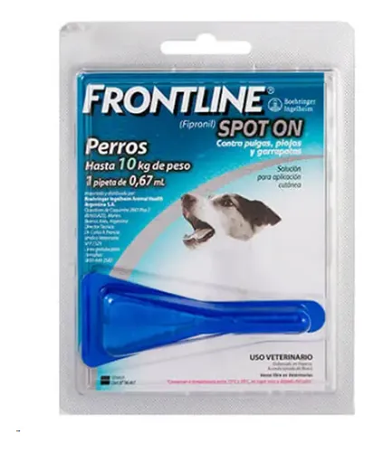 Pipeta Para Perros Frontline Spot On Hasta 10 Kg Pulgas X3 Azul - Image 2