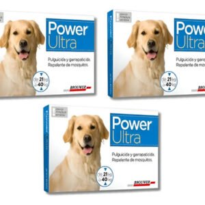 Pipeta Para Perros Grandes Power Ultra 21 A 40 Kg Pack X3 Azul