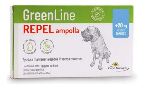Greenline Pipeta Pulgas Garrapatas Mas 20kg Perros Blanco