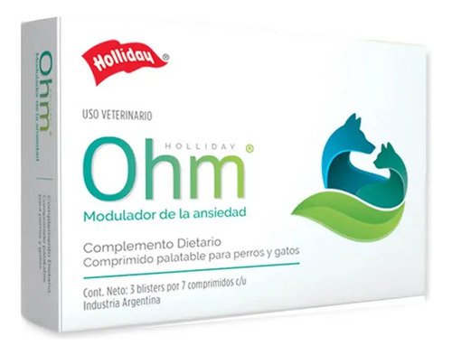 Ohm Ansiolítico Natural Perros Gatos 21 Comprimidos Palatabl