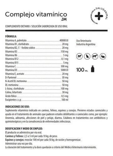 Complejo Vitaminico Perro Gato X 100ml - John Martin - Image 4