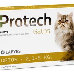 Pipeta Protech Gatos 2.1 A 5 Kg Pulgas Garrapatas Mosquitos Amarillo