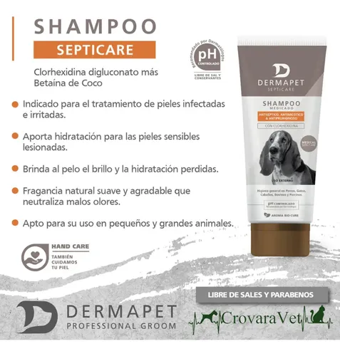 Shampoo Dermapet Septicare Hipoalergenico 250ml Perros Gatos Coco - Image 2
