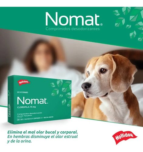 Nomat Perro X20 Comp Mal Aliento Olor Corporal Gases Verde Claro - Image 5