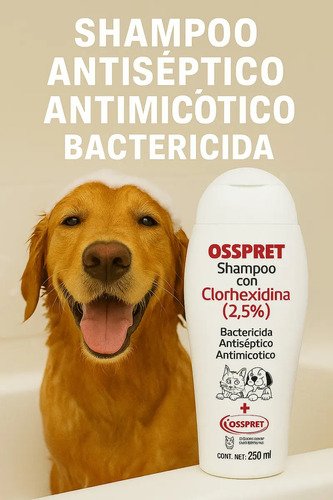 Shampoo Clorhexidina Perfumado Osspret Perros Gatos 250ml Perfumado - Image 3