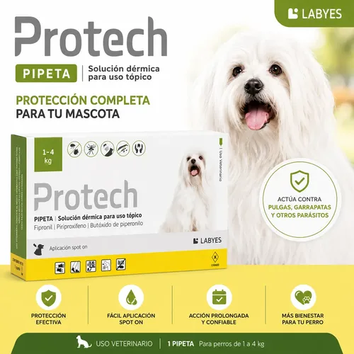 Pipeta Antipulgas Mosquitos Protech Perro Hasta 5kg - Labyes Verde Claro - Image 3