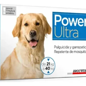Pipeta Power Ultra Perro 20 A 40 Kg Pulgas Garrapatas Moscas Agua
