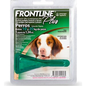 Pipeta Frontline Plus Perros 10 A 20 Kg Pulgas Garrapatas Verde