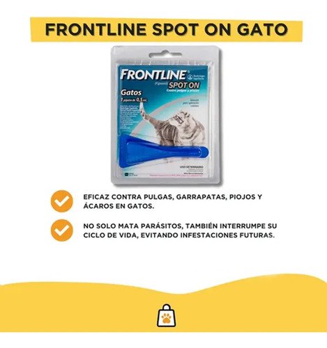 Pipeta Para Gatos Frontline Spot On Elimina Pulgas Piojos X4 Azul - Image 6