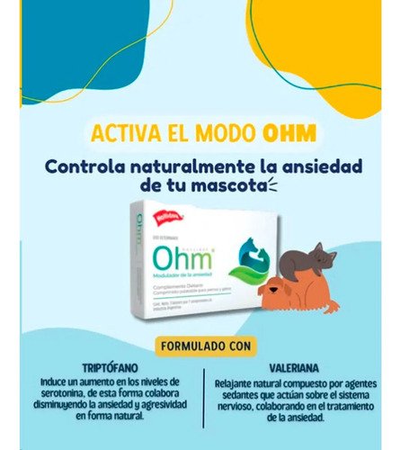 Ohm Perros Y Gatos Ansiedad X21 Comprimidos Palatables - Image 4