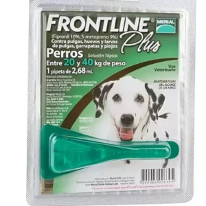 Pipeta Frontline Plus Perros 20 A 40 Kg Pulgas Garrapatas Verde
