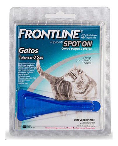 Pipeta Para Gatos Frontline Spot On Elimina Pulgas Piojos X4 Azul - Image 5