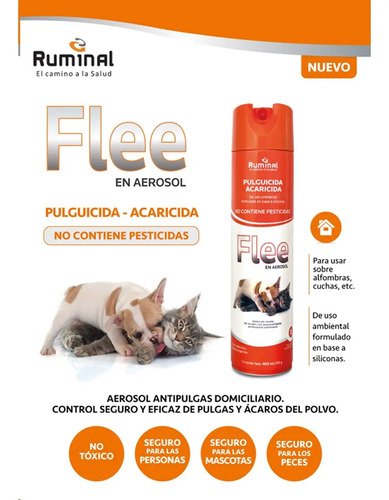 Flee Pulguicida Acaricida Aerosol Control Pulgas Ambiente - Image 2