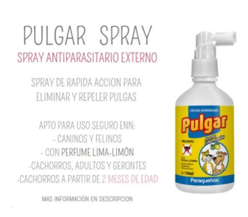 Pulgar Pulguicida Garrapaticida Spray Perro Gato 150ml Blanco - Image 7