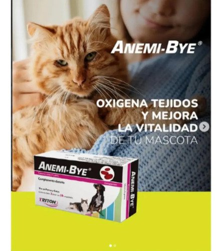 Triton Vet Anemi Bye Suplemento Antianémico Perro Gato 20 Comprimidos - Image 2