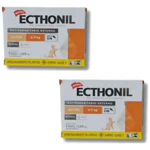 Pipeta Para Gatos Ecthonil 4 A 7 Kg X2unid Pulgas Garrapatas Amarillo