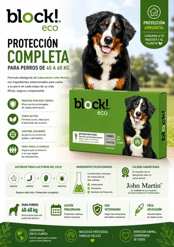 Pipeta Perros Block Eco 40 A 60kg Pulgas Garrapatas Ambiente Verde - Image 3
