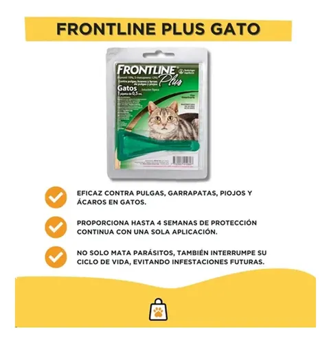 Pipeta Gatos Frontline Plus X2 Elimina Pulgas Y Garrapatas Agua - Image 3