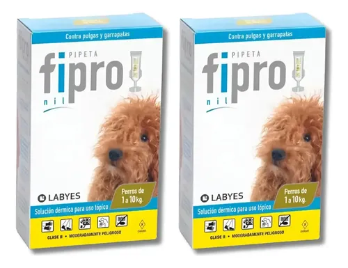 Pipeta Para Perros Pequeños Labyes Fipro 1 A 10 Kg Pack X2 Blanco