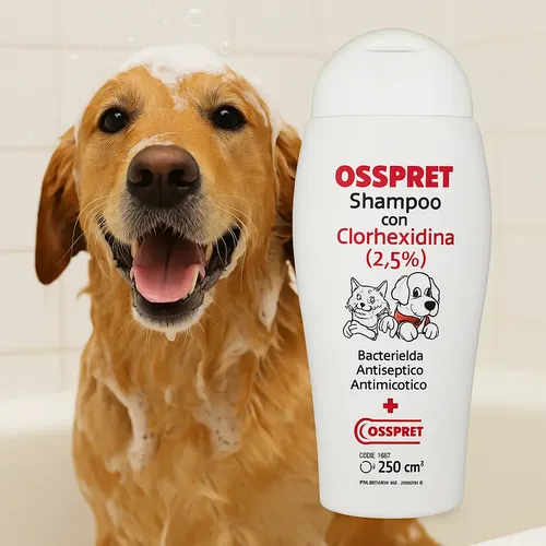 Shampoo Clorhexidina Perfumado Osspret Perros Gatos 250ml Perfumado - Image 4