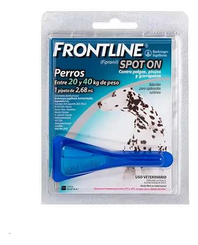 Frontline Spot On Perro 20-40 Kg Antipulgas Y Garrapatas Azul Claro