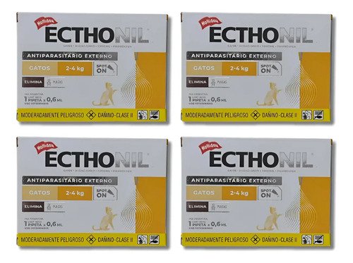Pipeta Para Gatos Ecthonil 2 A 4 Kg X4uni Pulgas Garrapatas Beige