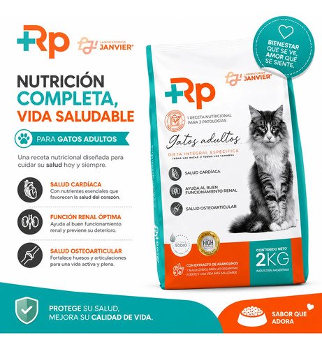 Alimento Rp Janvier Gato 2kg Salud Renal Cardiaco Articular - Image 3