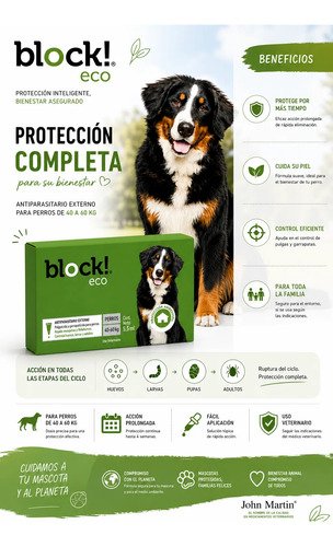 Pipeta Perros Block Eco 40 A 60kg Pulgas Garrapatas Ambiente Verde - Image 4