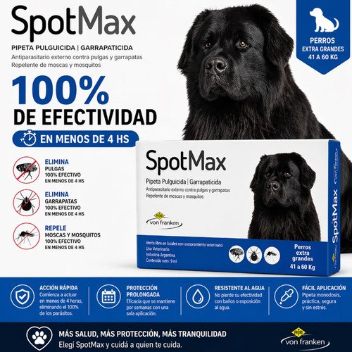 Pipeta Spotmax Perros 41 A 60kg Pulgas Garrapatas Mosquitos Blanco - Image 5