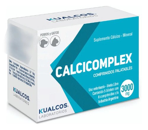 Calcicomplex 30 Comprimidos Suplemento De Calcio Perro Gato