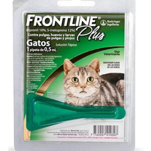 Frontline Plus Pipeta Para Gatos Control Pulgas Garrapatas Verde
